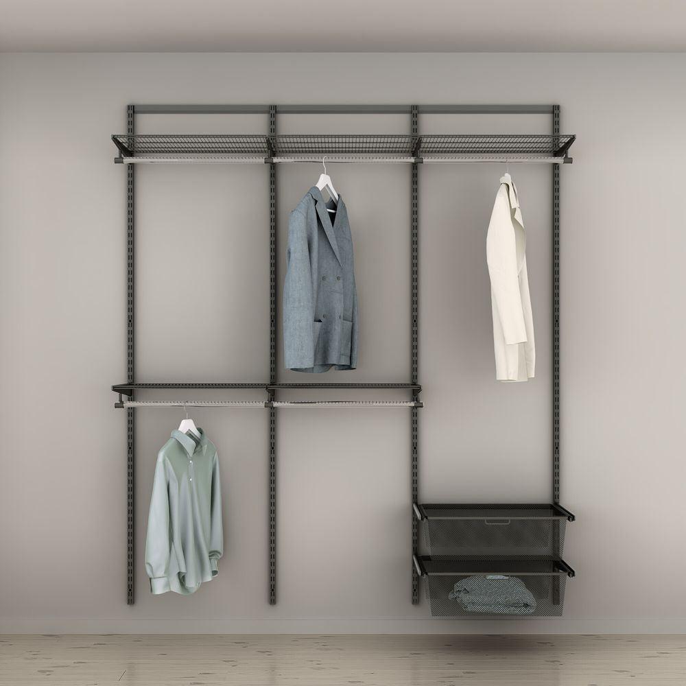 Elfa Classic Wardrobe Storage Solution W:180 Graphite - ELFA - Ready Made Solutions - Soko and Co