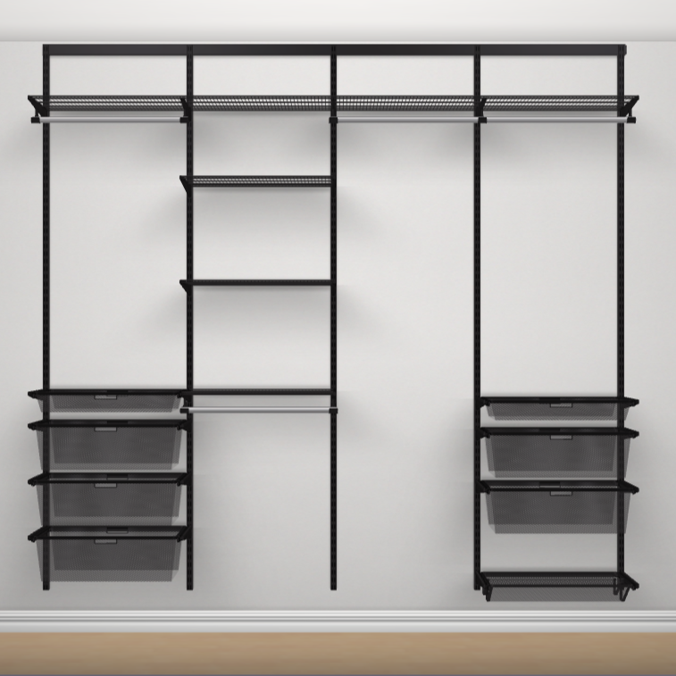 Elfa Classic Wardrobe Storage Solution W240 Graphite - ELFA - Ready Made Solutions - Soko and Co